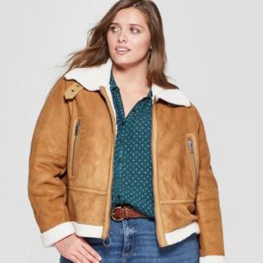 LIKE NEW Universal Thread Target Suede Faux Fur Jacket